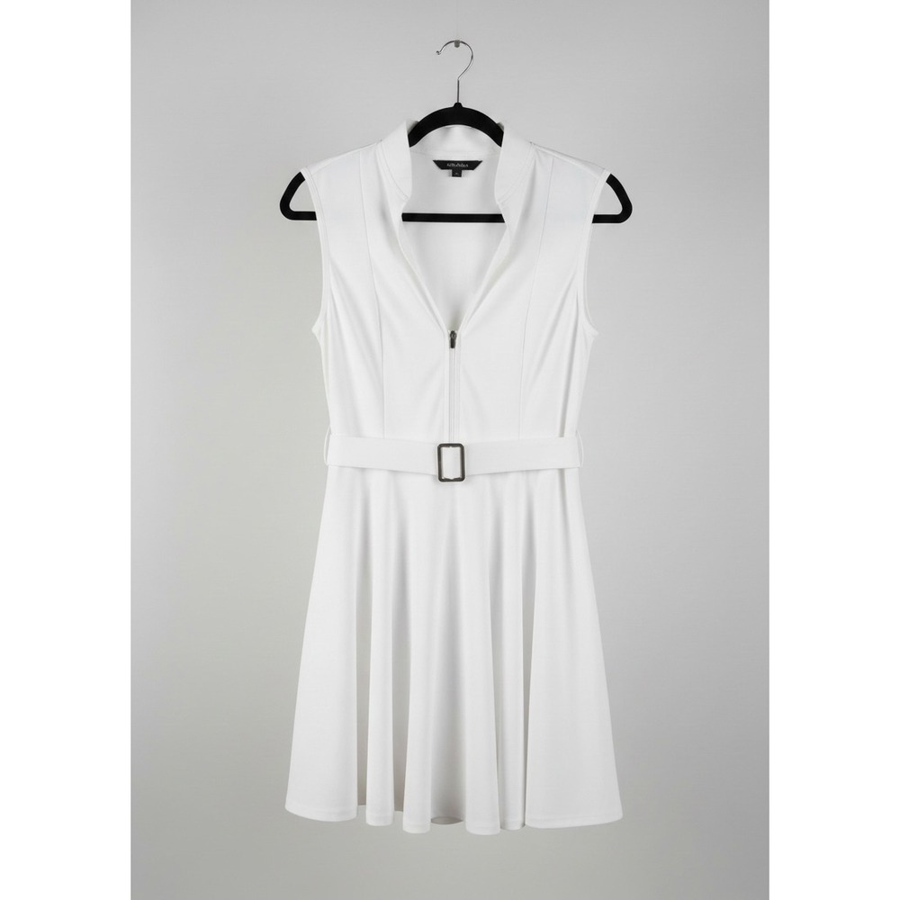 HALARA Golf Tennis Dress Womens Medium White Adjustable Belt Quarter Zip NWT
